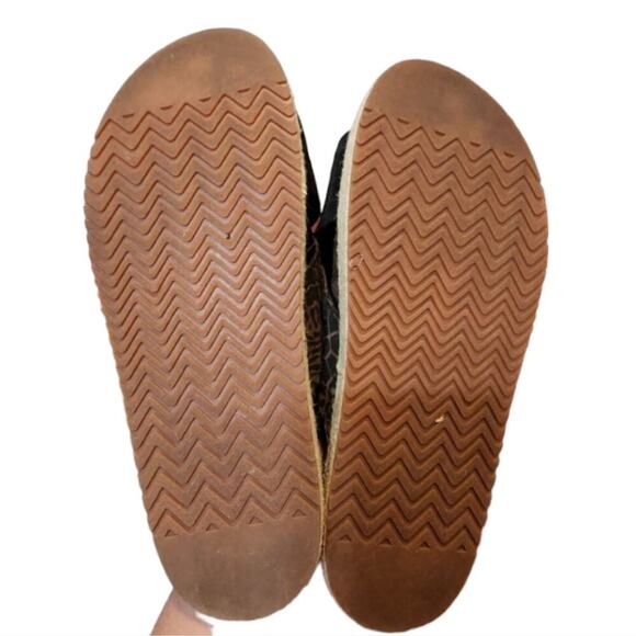 Toms Paloma leopard print Platform black suede strappy sandals slides size 8 - Picture 5 of 8